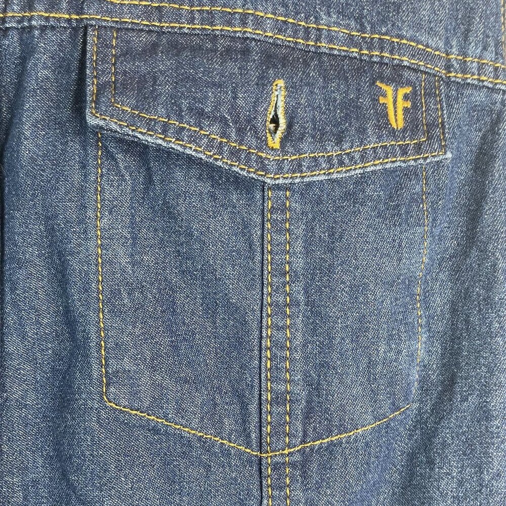 Frye Heritage Denim Dress Womens XXL Blue Jean Button Up Cowgirl Western Casual - Picture 4 of 12
